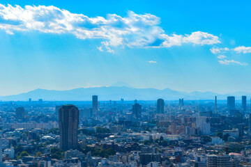 青空と建物, 　都市風景素材, 　ビジネスイメージ, 　日本, 　東京都六本木からの眺望, 　超高層ビル群, 　　Urban landscape material of blue sky and buildings, Business image, Japan View from Roppongi, Tokyo Skyscrapers, 	