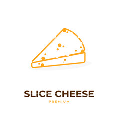 Simple cheese line art illustration logo