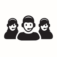 customer support icon three line communication call center