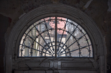 Naklejka premium Urban exploration in an old abandoned hospital in a historic villa in Poland