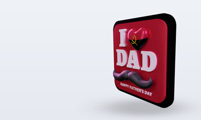3d fathers day Angola love flag rendering right view
