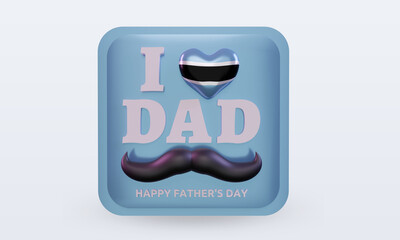3d fathers day Botswana love flag rendering front view