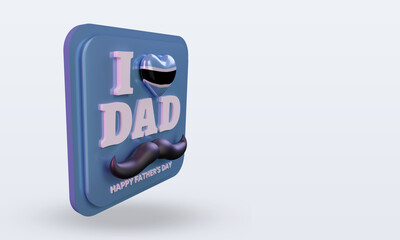 3d fathers day Botswana love flag rendering left view