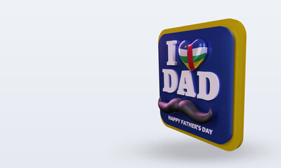 3d fathers day Central African Republic love flag rendering right view