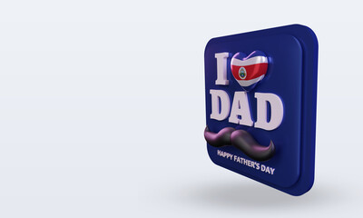 3d fathers day Costa Rica love flag rendering right view