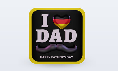 3d fathers day Germany love flag rendering front view
