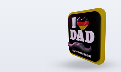 3d fathers day Germany love flag rendering right view
