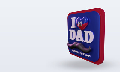 3d fathers day Haiti love flag rendering right view