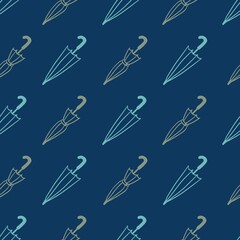 Abstract Umbrella Vector Graphic Doodles Seamless Pattern
