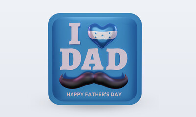 3d fathers day Honduras love flag rendering front view