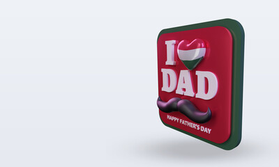 3d fathers day Hungary love flag rendering right view