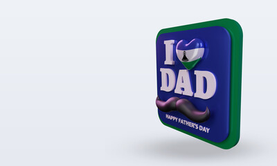 3d fathers day Lesotho love flag rendering right view