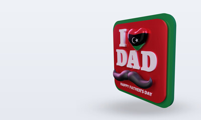 3d fathers day Libya love flag rendering right view