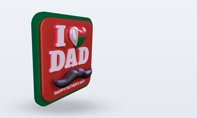 3d fathers day Madagascar love flag rendering left view