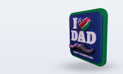 3d fathers day Namibia love flag rendering right view