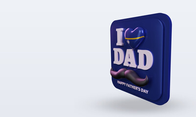 3d fathers day Nauru love flag rendering right view