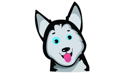 husky dog illustration vector deasign