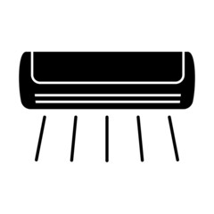 Air conditioner icon. Room cooling. Cooling breeze blows cold.