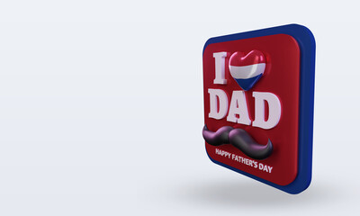 3d fathers day Netherlands love flag rendering right view
