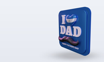 3d fathers day Nicaragua love flag rendering right view
