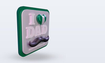 3d fathers day Nigeria love flag rendering left view