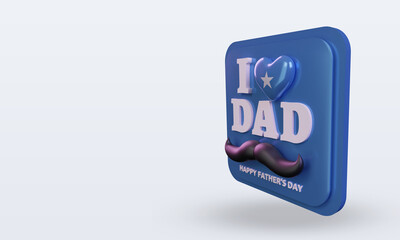 3d fathers day Somalia love flag rendering right view