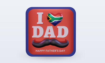 3d fathers day South Africa love flag rendering front view