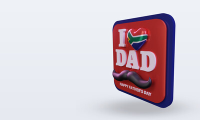 3d fathers day South Africa love flag rendering right view