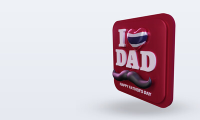 3d fathers day Thailand love flag rendering right view