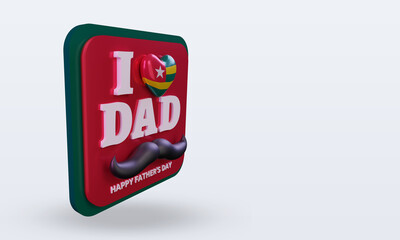 3d fathers day Togo love flag rendering left view