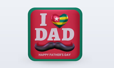 3d fathers day Togo love flag rendering front view