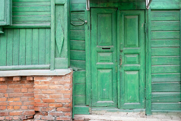 old typical vintage wooden door