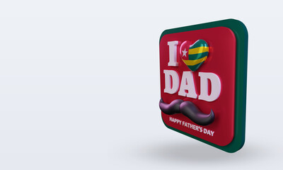 3d fathers day Togo love flag rendering right view