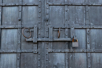 closed metal door with lock