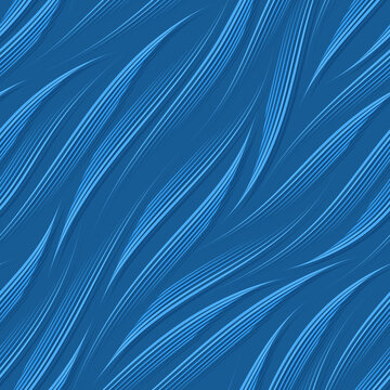 Seamless vector pattern of diagonal blue thin smooth lines.Seamless vector azure pattern of diagonal smooth stripes in the form of waves.