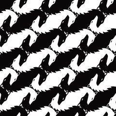 Black and White Wolves Tessellation Pattern