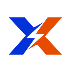 letter X with thunderbolt