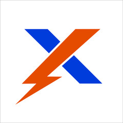 letter X with thunderbolt