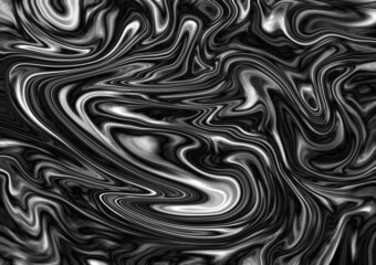 Obraz premium Abstract liquid curve black and white on background.