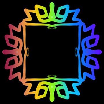Photo frame in rainbow color and mondal style	