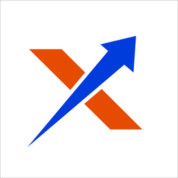 letter X with arrow