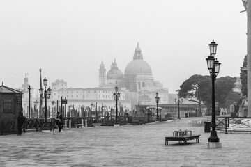 view of Santa Maria della Salute from San Marco square in Venice; Venezia, Italy