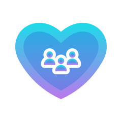 Fototapeta na wymiar community love gradient logo design template icon