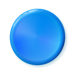 Shiny circle light blue button for holiday and for internet or your business presentation. Vector illustration