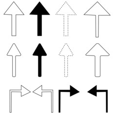 arrows, direction of arrows, arrows indicate the direction of movement,arrow pointers,dotted arrows,black-filled arrows,rounded arrows,smoothed arrows,sharp arrows,round arrows,contour arrows