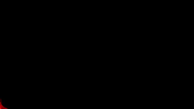 Red Cloth return and sliding slowly from Right Corner to the Left on Black