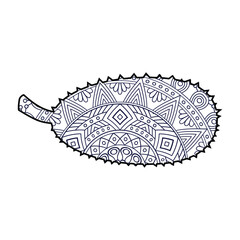 Mandala Jackfruit Coloring Page For Kids