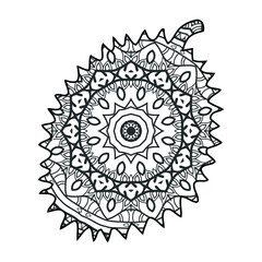 Mandala Jackfruit Coloring Page For Kids