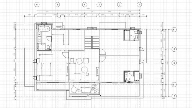 Creative interior designers draw interior design furniture plans &ndash; time lapses on a white screen with freehand sketches on the tabulated floor plans. Interior designer and home decor concept