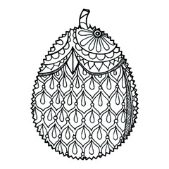Mandala Jackfruit Coloring Page For Kids